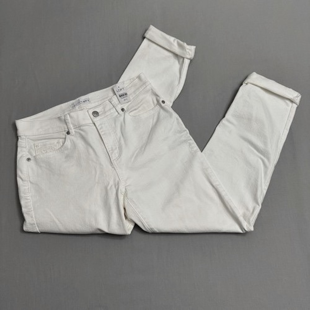 Loft Corduroy Pants Women's Modern Skinny Fine Wale Cream Off-White 27/4 New‎